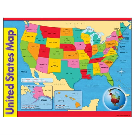 United States Map Learning Chart, 17&quot; x 22&quot;