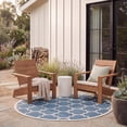 thumbnail image 3 of Safavieh Courtyard Alyssa Geometric Indoor/Outdoor Area Rug, Blue/Beige, 7'10" x 7'10" Round, 3 of 10