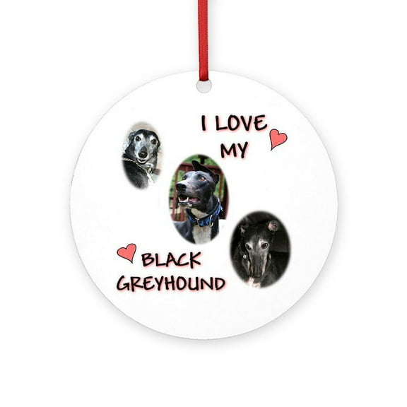 CafePress - I Love My Blk Gh Shirt 2010 -  Round Wood Ornament 4"
