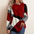 thumbnail image 2 of Timegard Plus Size Tops for Women Crewneck Long Sleeve Pullover Tops Fall Winter Loose Comfy Casual, 2 of 5