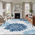 thumbnail image 2 of Navy Blue Blue Gray Sunflowers Large Area Rugs 5x8 ft Abstract Blooming Floral Washable Rug Non Slip Indoor Carpet Absorbent Floor Mat for Living Room Bedroom Dining Room, 2 of 9