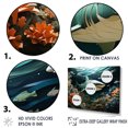 thumbnail image 3 of Designart "Symmetrical Collage Of Sharks And Coral II" Coastal Coral Under Water Canvas Prints, 3 of 7