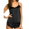 thumbnail image 2 of Coduop Women Two Piece Pajamas Set Sleeveless Spaghetti Strap V Neck Nightwear Shorts Sleepwear Set, 2 of 7