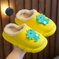 thumbnail image 2 of GJSYRH Girls Plush Slipper Cozy Winter Footwear For Girls Soft Sole Indoor Outdoor Cartoon Design Toddler Kids Clogs With Warm Comfort Yellow 5.5-6 Years, 2 of 9