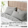 thumbnail image 4 of KriKac Extra Deep Pocket Queen Sheets Set, 6-Piece Ultra-Soft Microfiber Bed Sheets with 21" Deep Fitted Sheet Queen, Oversize Flat Sheet, 4 Queen Pillowcases, Steel Grey, 4 of 9
