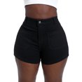 thumbnail image 5 of Gocolloa Women Plus Size Jean Shorts Stretchy 3.5" Sexy Trendy Patch Pocket High Waisted Denim Shorts Black 14W, 5 of 6