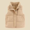 thumbnail image 2 of dmqupv Baby Boy Coat Winter Vest Kids Girls Plush Jacket Vest Zipper Solid Color Waistcoat Khaki,Size for 5-6 Years, 2 of 5