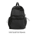thumbnail image 2 of Plaid School Backpack, Lightweight School Bag with Drawstring Side Pockets, Cute Aesthetic Laptop Backpack for Outdoor College Work (White), 2 of 8