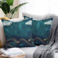 thumbnail image 3 of Outdoor Pillow Cover Abstract Gold Blue Ocean Wave Set of 2 Waterproof Throw Pillowcases Cloud Sky Decorative Patio Furniture Pillows for Couch Garden Indoor & Outdoor Use, 3 of 9