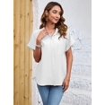 thumbnail image 2 of HOWCOME Womens Button Down Shirt Short Sleeve Shirt Work Blouse with Pocket(White,XX-Large), 2 of 5