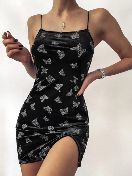 velvet butterfly dress