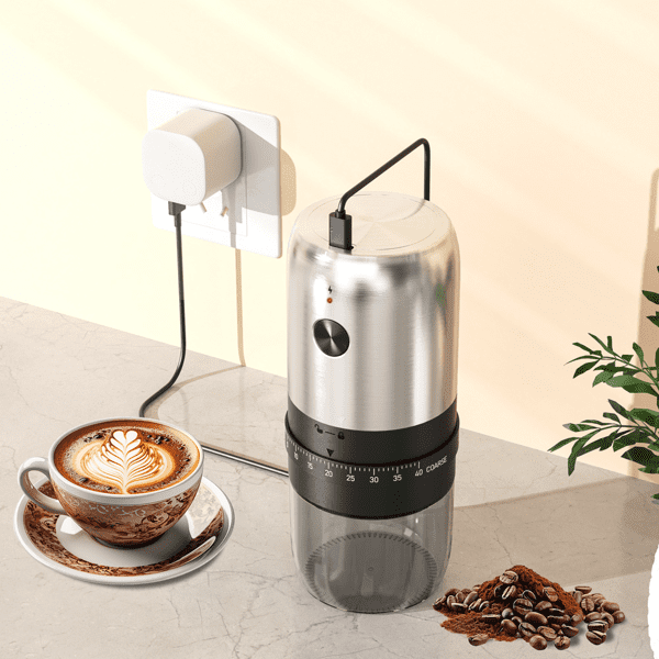 Portable Manual Coffee Grinder, Adjustable Conical Burr Mill with Glass Jar for Travel Camping Home Use