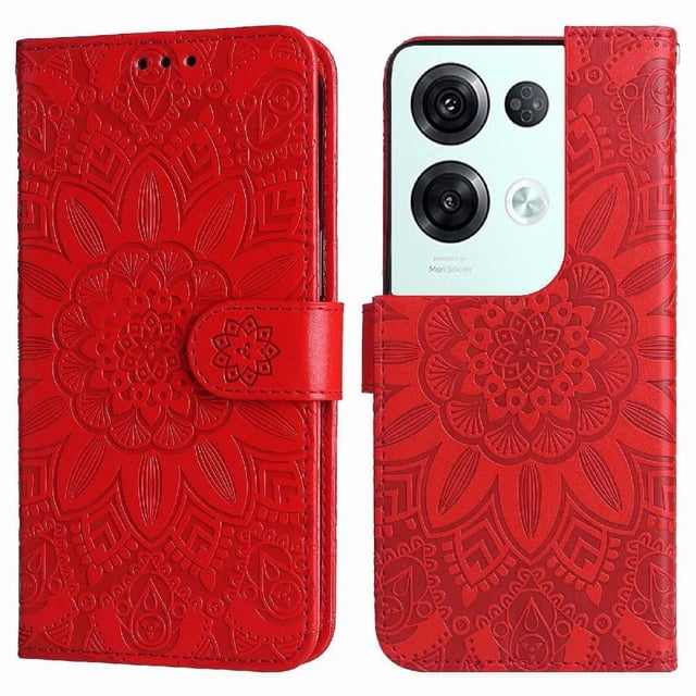 Funda tipo cartera GANGXUN para OPPO Reno 8 Pro 5G , diseño girasol, cuero PU, soporte, cierre magnético, tarjetero