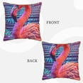 thumbnail image 3 of Xecao Digital Flamingo Vibrant Art Print Soft Velvet Decorative Throw Pillow Covers, Square Cushion Cases for Bed, Sofa, Living Room, Car, and Indoor Outdoor Use-20"x20", 3 of 8