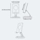 thumbnail image 3 of Mobile Phone Stand Height Adjustable 360° Rotary Universal Cellphone Cradle Desktop Tablet Holder Foldable Support Mount gun gray, 3 of 4