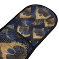 thumbnail image 4 of Yayeee Double Oven Mitt Kitchen Heat Resistant Baking 35" x7" Quilted Glove, Blue Peacock Feathers Pattern, 4 of 6
