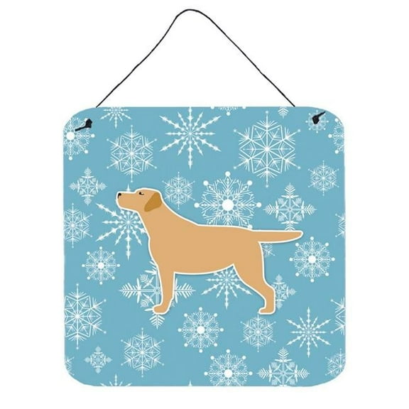 Winter Snowflake Yellow Labrador Retriever Wall or Door Hanging Prints