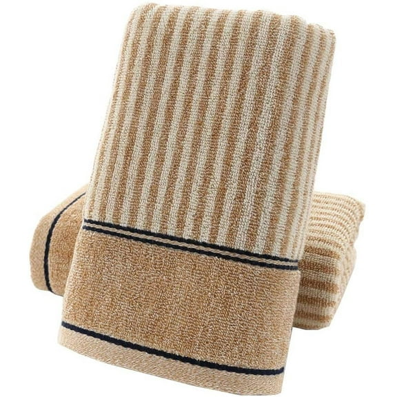 Hand Towels 100% Cotton Absorbent Soft Decorative Towel for Bathroom 13.4 x 29.1 Inch,Brown,2pack,F173678