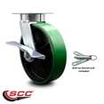 thumbnail image 2 of 8 Inch Kingpinless Green Poly on Steel Wheel Caster with Brake and Swivel Lock, 2 of 2