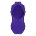 thumbnail image 2 of inhzoy Kids Girls Cutout Back Ballet Gymnastic Dance Leotard Mock Neck Tank Bodysuit Purple 10-12, 2 of 8