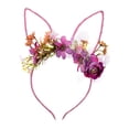 thumbnail image 3 of Diadema con orejas de conejo de Pascua para mujer y niña, accesorio para disfraz Rosado y morado, 3 of 9