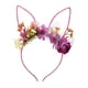 thumbnail image 3 of Diadema con orejas de conejo de Pascua, diadema con flores, accesorio para disfraz Rosado y morado, 3 of 9