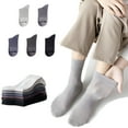 thumbnail image 2 of TELOLY Men's Mesh Cotton Dress Socks Business Casual Solid Crew Socks Lightweight Soft Comfort, Medium 6-10.5, 5 Pairs, 2 of 7