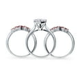 thumbnail image 4 of BERRICLE Sterling Silver 5-Stone Wedding Engagement Rings 2 Carat Cubic Zirconia CZ Solitaire Ring Set for Women, Rhodium Plated Size 7.5, 4 of 19