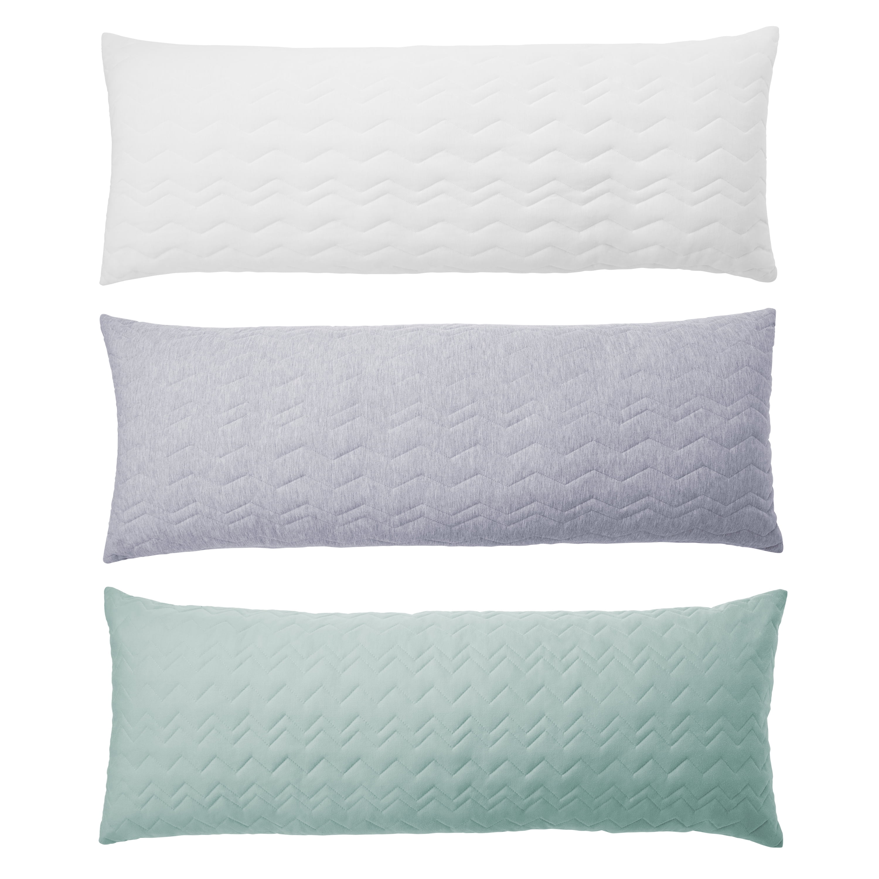 White Chevron Jersey Knit Body Pillow, 20” x 52”