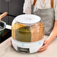 thumbnail image 2 of 360° Rotating Grain Dispenser 6-Grid Rice Beans Dry Food Storage Box Insect-proof Kitchen Food Organizer, 2 of 8