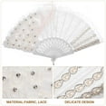 thumbnail image 2 of PAMINGONO 1Pcs Fabric Fan Lace Handheld For Wedding Bride Home Decoration 43.0x23.0x0.8in, 2 of 8