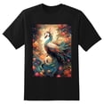 thumbnail image 2 of Plus Size Shirt for Women Oversized Black Tops for Women Short Sleeves Shirt for Women Peacocks T Shirt Crewneck Shirt for Women M, 2 of 5