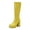 Yellow, variant on Platform Knee High Boots Women Square Toe Fashion Leather High Block Heel Zip up Long Fall Winter Booties