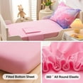thumbnail image 2 of NTBED Galaxy Space Planet with Star Glitter Toddler Bedding Set Pink Comforter Flat Sheet Fitted Sheet and Pillowcase, 2 of 6