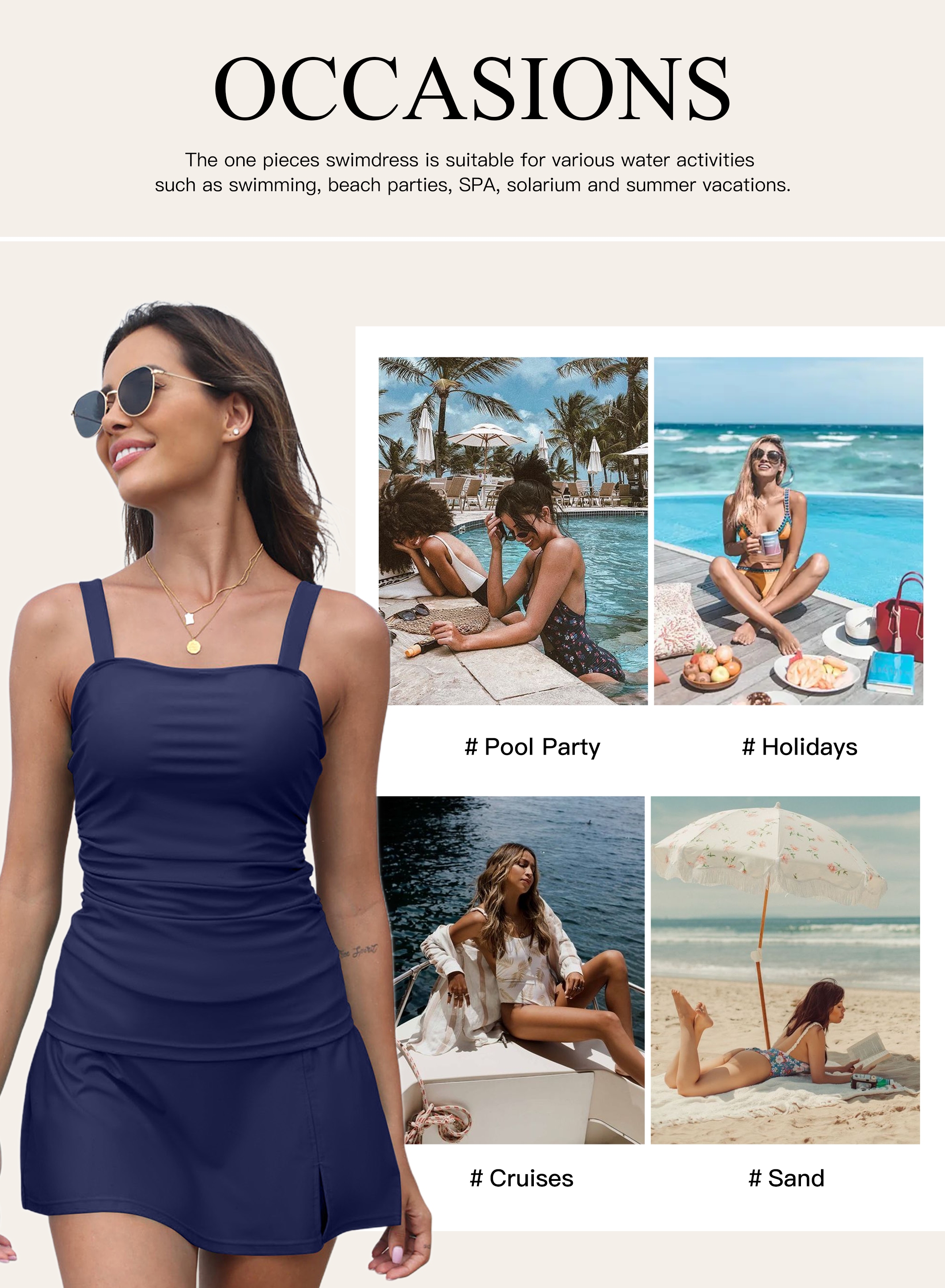 Eytino Women's Tankini Swimsuit with Skirted Bottom photo 8