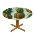 thumbnail image 3 of GOSMITH Tablecloths Pineapple Print Tassel Colorful Round Table Cover White, 3 of 7