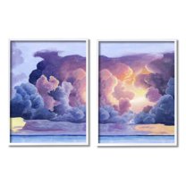 Stupell Indtries Nautical Horizon Sunset Sky Purple Blue Clouds,24 x 30,Design by Grace Popp