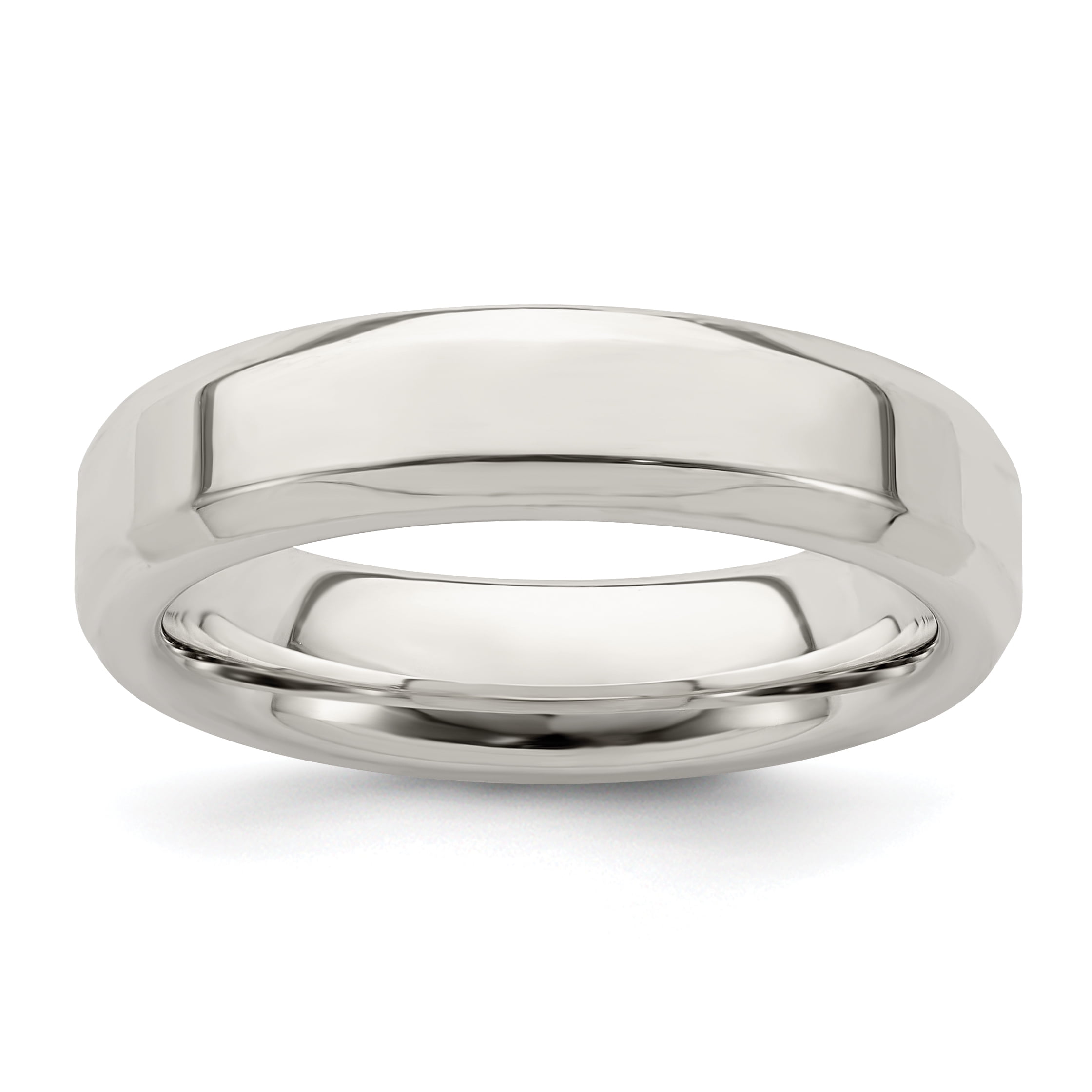 Sterling Silver 4mm Bevel Edge Band 