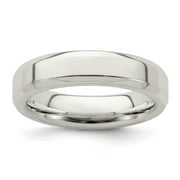 925 Sterling Silver 5mm Bevel Edge.5 Band Ring Size 4.5