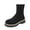 Black, variant on Sock Boots For Women Knitted Elastic Ankle Thick Heel High Heel Casual Footwear Mesh Material Size 4 Us Foot Length 9.25 Inches
