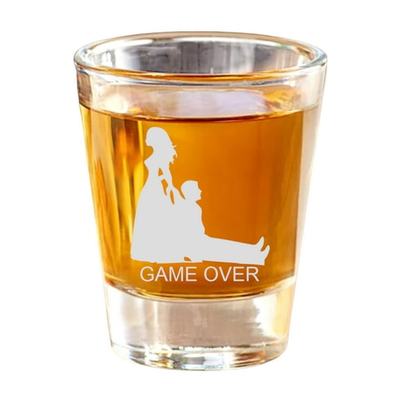 2oz Game Over Shot Glass Wedding Groomsman gift