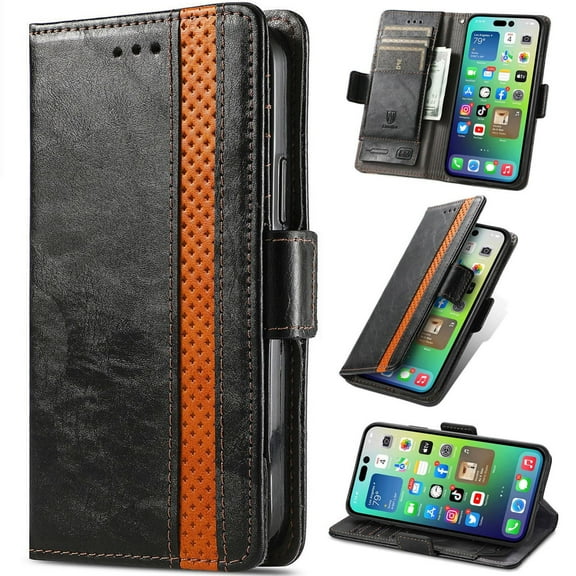 for Motorola Moto G86Power Leather Phone Case Wallet Folio Flip Cover Casual Business, [RFID Blocking] Multi Hidden Anti-theft Card Holder Cash Slot, Side Magnetic Buckle, Stand Support