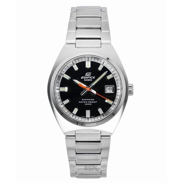 Casio Edifice Analogique Acier Inoxydable Cadran Noir Quartz EFB-109D-1AV 100 m Montre pour Homme
