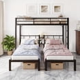 thumbnail image 4 of Ktaxon Metal Twin Triple Bunk Bed, Twin over Twin over Twin XL Bed Frame for 3, Separates Into 3 Twin Beds, Black, 4 of 9