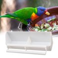 thumbnail image 6 of Huanledash Parrot Feeder with Perch Stick 2 Compartments Leak-proof Feeding Dish Bite Resistant Cage Accessories Plastic Bird Trough Pet Water Food Dispenser Bird Supplies, 6 of 7