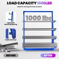thumbnail image 4 of Heavy Duty 4 Tier Horizontal Lumber Storage Rack, 1000 LBS Load Capacity Free Standing Cantilever Rack, 47.6"W x 61.4"H x 16"D, 19.3" Arm Depth, for Basement Garage, 4 of 7