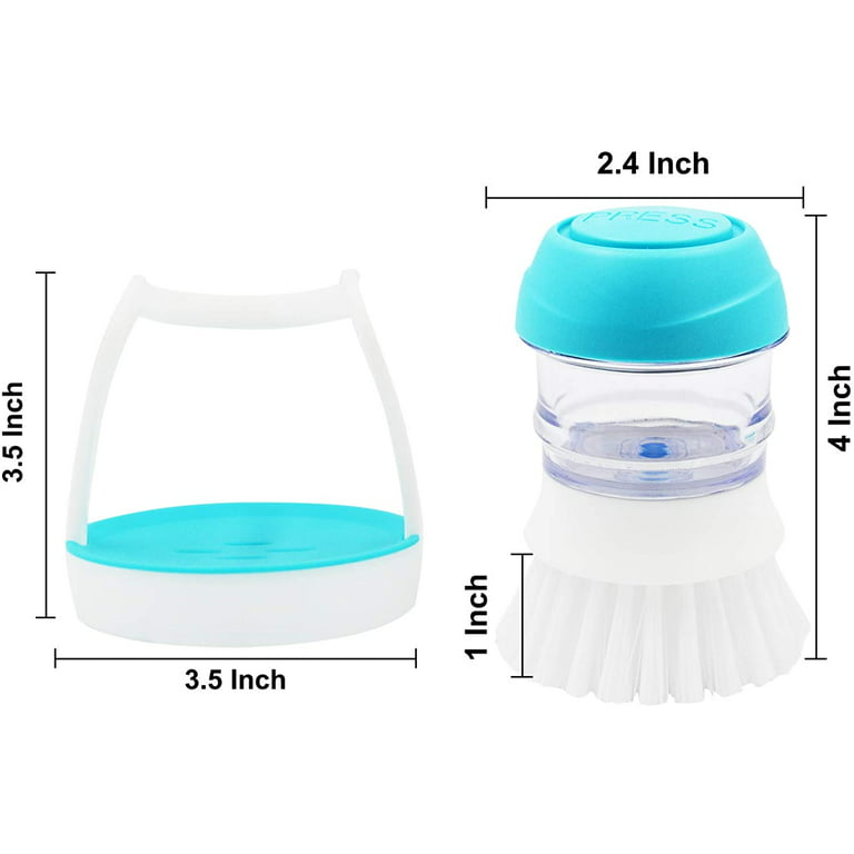 Tohuu Dish Brush with Soap Dispenser Soap Dispensing Palm Brush Leak proof Kitchen  Dish Brush with Soap Dispenser for Pot Pan Sink Cleaning handsome 