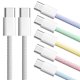thumbnail image 2 of Cable de carga rápida USB C PD de 60 W para iPhone 15, 16 Pro Max, 15, 16 Plus, Samsung Moto, OPPO, Xiaomi Redmi, cable trenzado tipo C dual de 2 m, 2 of 5