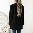 thumbnail image 7 of Womens Open Front Blazer Suit Jacket 3/4 Ruched Sleeve Blazers Casual Cardigan Outerwear with Pockets Black L, 7 of 7