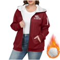 thumbnail image 2 of Fleece Lined Hoodie Womens Winter Zip Up Warm Sherpa Fuzzy Jacket Casual Heavyweight Outwear Coat with Pocket, 2 of 5
